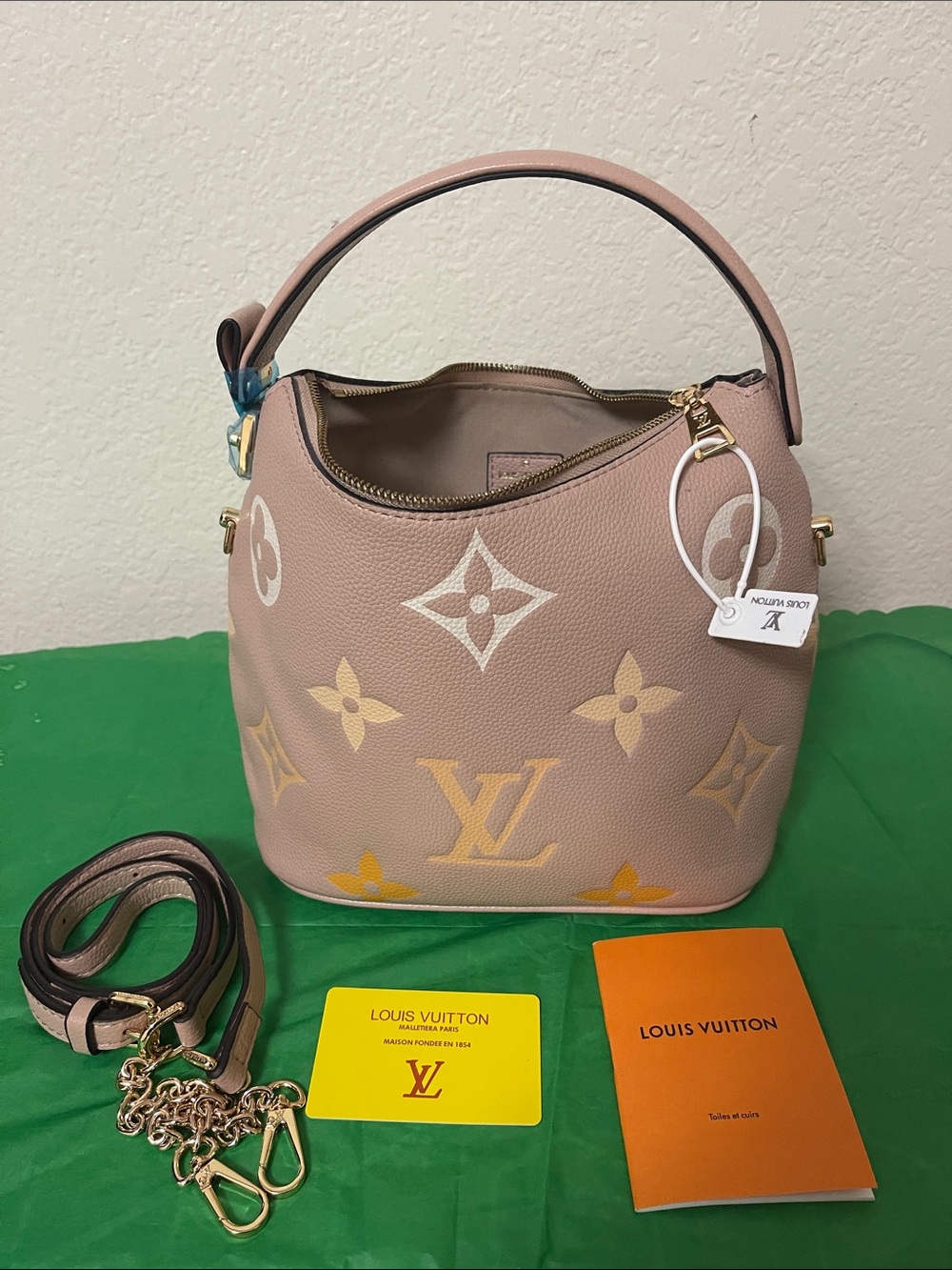Louis Vuitton Dusty Pink Monogram Hobo Bag with Gold Accents